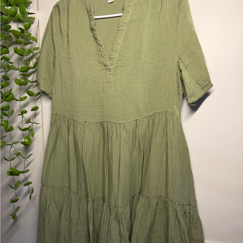 Caslon Sage Green Midi Dress